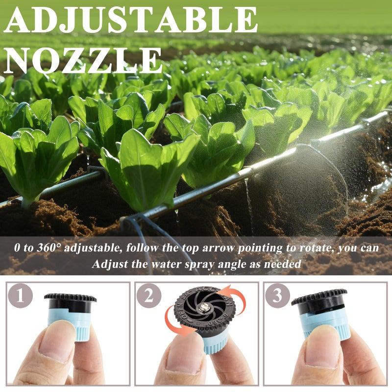 Niuohoy 16Pcs Variable Arc Nozzle Replacement Pop Up Sprinkler Heads for Hunter  RainBird  Adjustable Irrigation Nozzle High Efficiency Orbit Pop-Up Sprinkler Heads for Garden Lawn (6AN  10AN  15AN  17AN) - Image 4